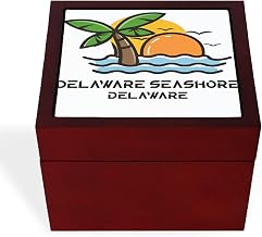 CafePress Delaware Delaware Seashore State Park Memory Keepsake Jewelry Box, 5"x5"x3.75"