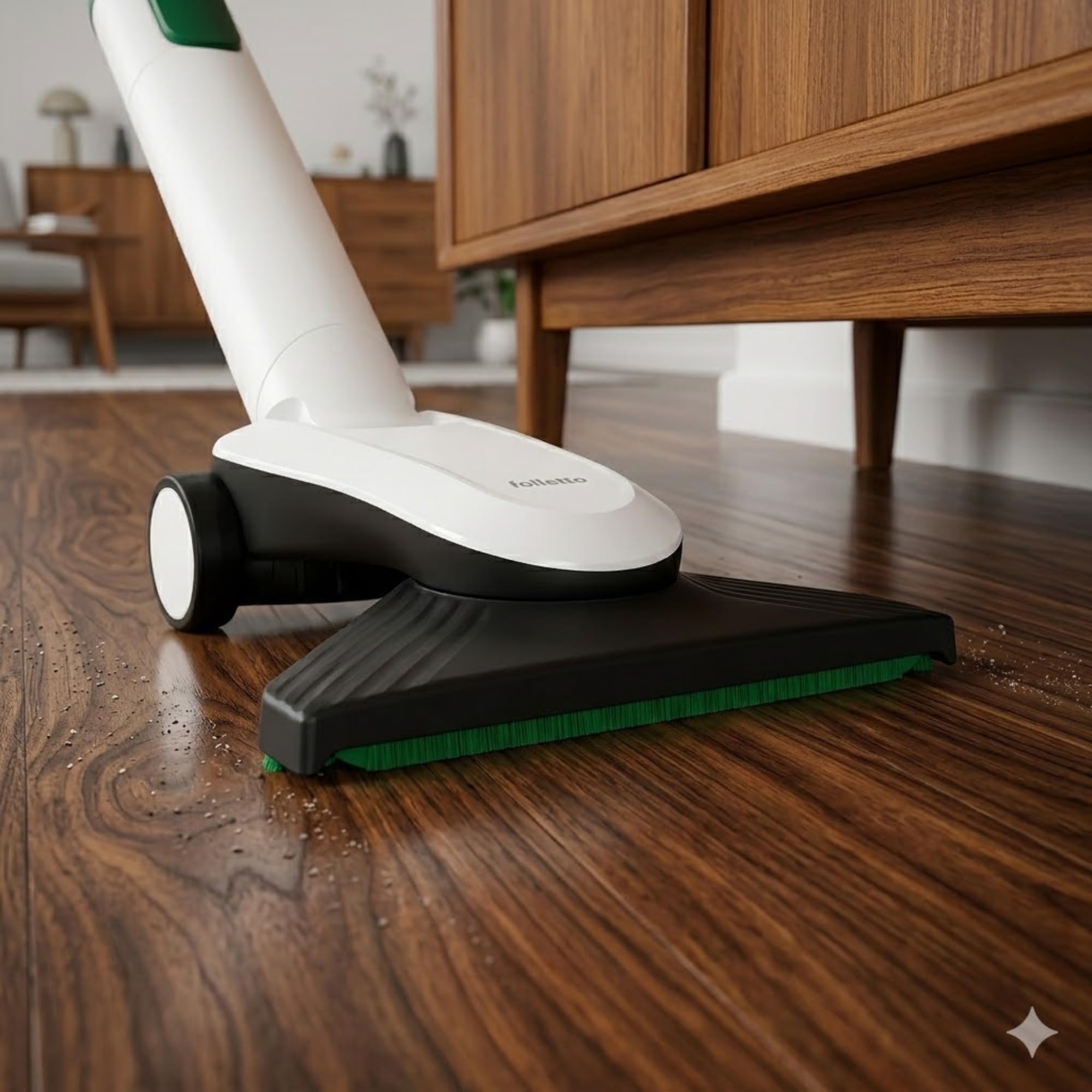 Spazzola ORIGINALE per Pavimenti Duri Folletto HD7, Snodo Flessibile e Design Sottile, Ideale per Angoli e Sotto Mobili, Pulizia Terrazzi e Balconi, Accessorio Maneggevole per Casa