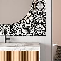 Vista 19 de Lukery Azulejo de despegar y pegar, impermeable, para cocina, mandala, azulejos autoadhesivos, azulejos de PVC, azulejos de pared, azulejos