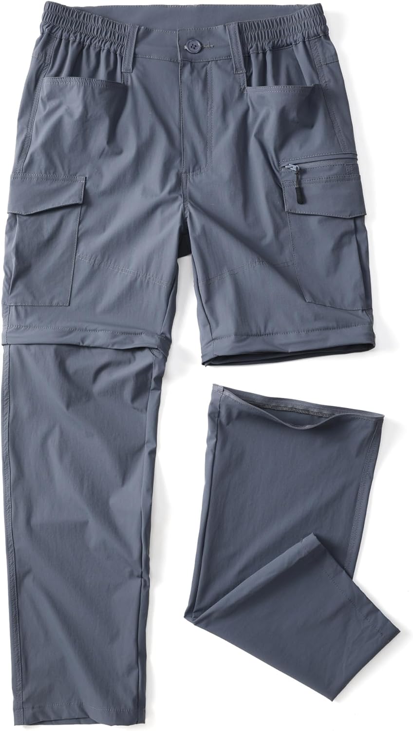 Hiking Lightweight Quick Dry Pants for Men Waterproof Zip Off Convertible Fishing with Multi Pockets