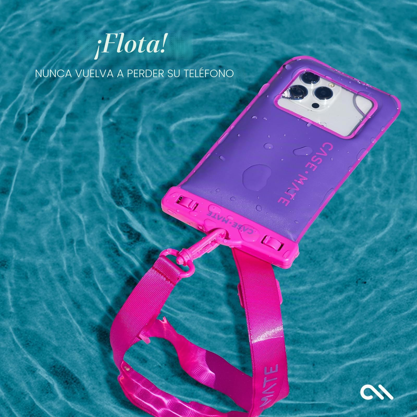CASE-MATE - Funda Impermeable IP68 para teléfono [Compatible con Pantalla táctil] - Funda Flotante Impermeable con cordón Cruzado para iPhone 14 Pro Max/13 Pro Max/12 Pro Max/11/S23 Ultra - Paraíso