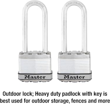 Master Lock M1XTLJ Magnum Anahtarlı Ağır Hizmet Tipi Asma Kilit, 2'li Paket Anahtarlı-Benzeri