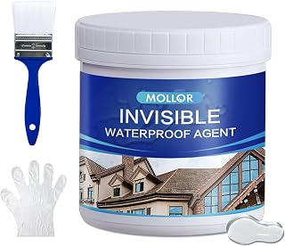 MOLLOR Transparent Waterproof Sealant 17.5oz - Invisible Leak-Proof Coating for Roofs, Walls, Bathrooms, Indoor Outdoor Use