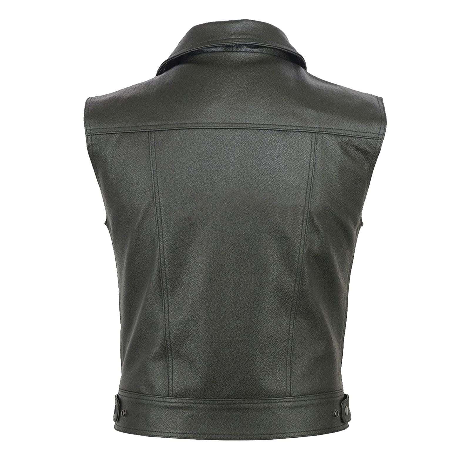 Biker Lederweste Schwarz Herren, Arbeitsweste Herren Sommer, Mantelweste | Herrenweste Mit Reißverschluss Motorrad Weste Ärmellos Motorradjacke Punk Goth Gilet Pu-Leder Streetwear