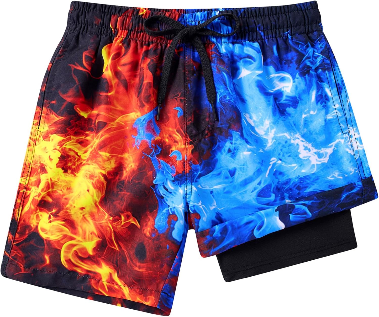 ALISISTER Boys Swim Trunks with Compression Liner with Pockets Bathing Suit 2-20 Years Old