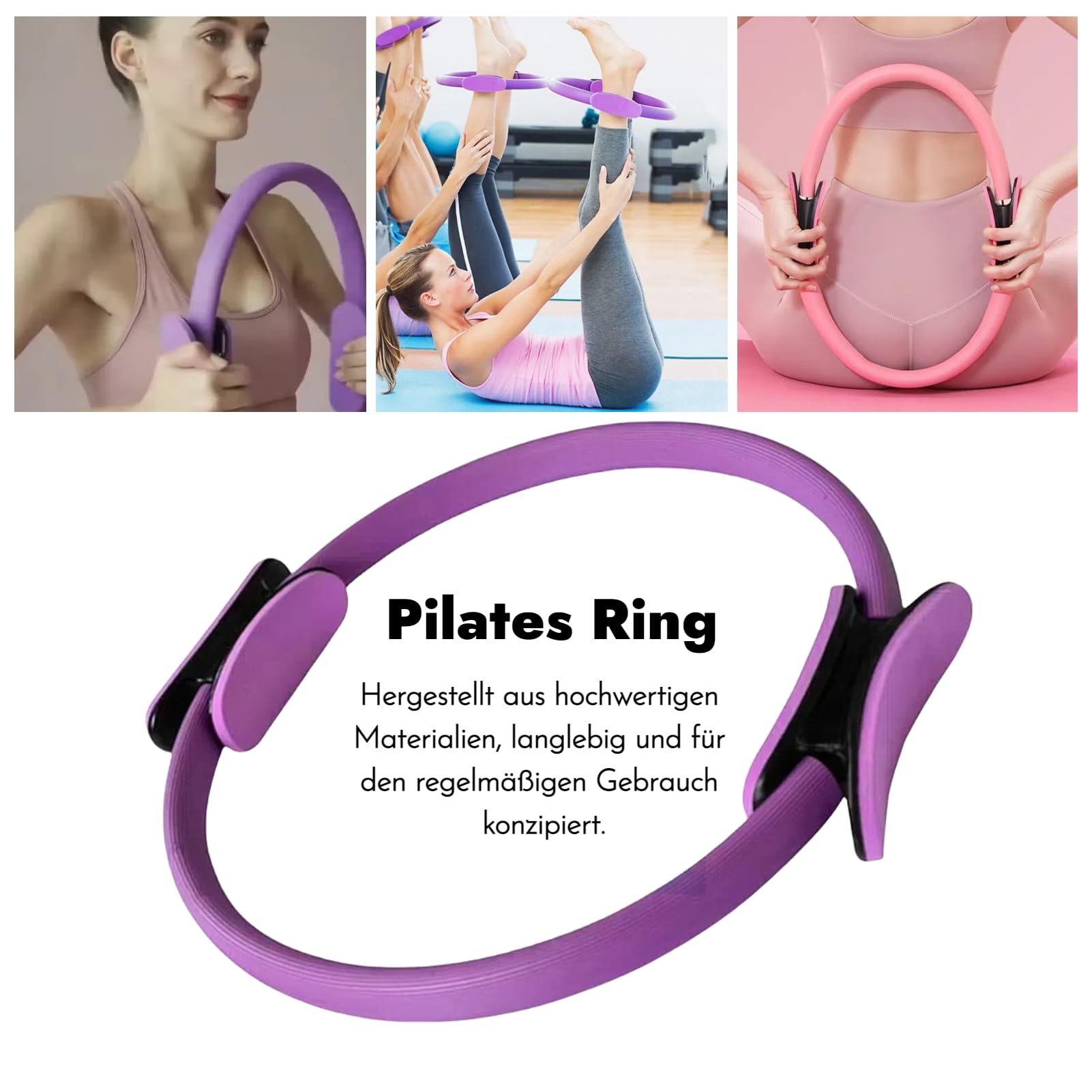 Pilates Ring Set, 8 Teiliges Pilates Set für Zuhause mit Yoga Ball,Fitnessbänder,Pilatesring und Weiterem Pilates Zubehör,Pilates Kit Fitnessgerät für Heimtraining und Studio Workout