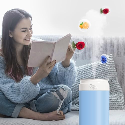 Miniatura 2 de Humidificadores, humidificador para dormitorio, humidificador de aire de lata, humidificadores para el hogar y las plantas, alimentado por USB y