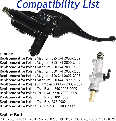 Miniatura 3 de Reemplazo del cilindro maestro de freno delantero trasero para Polaris Magnum 325 330 500 Scrambler 500 Trail Blazer 250 330 400 Trail Boss 325 330