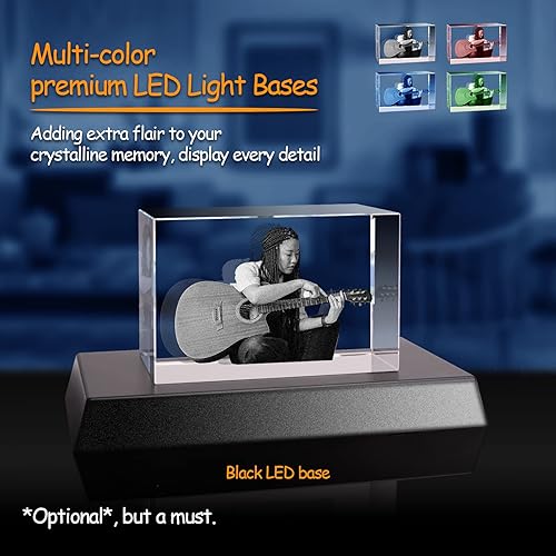 Miniatura 3 de 3Dpixdance - Foto de cristal 3D (XL, paisaje), regalos personalizados con tu propia foto para el día del padre, imagen de cristal 3D grabada, regalo