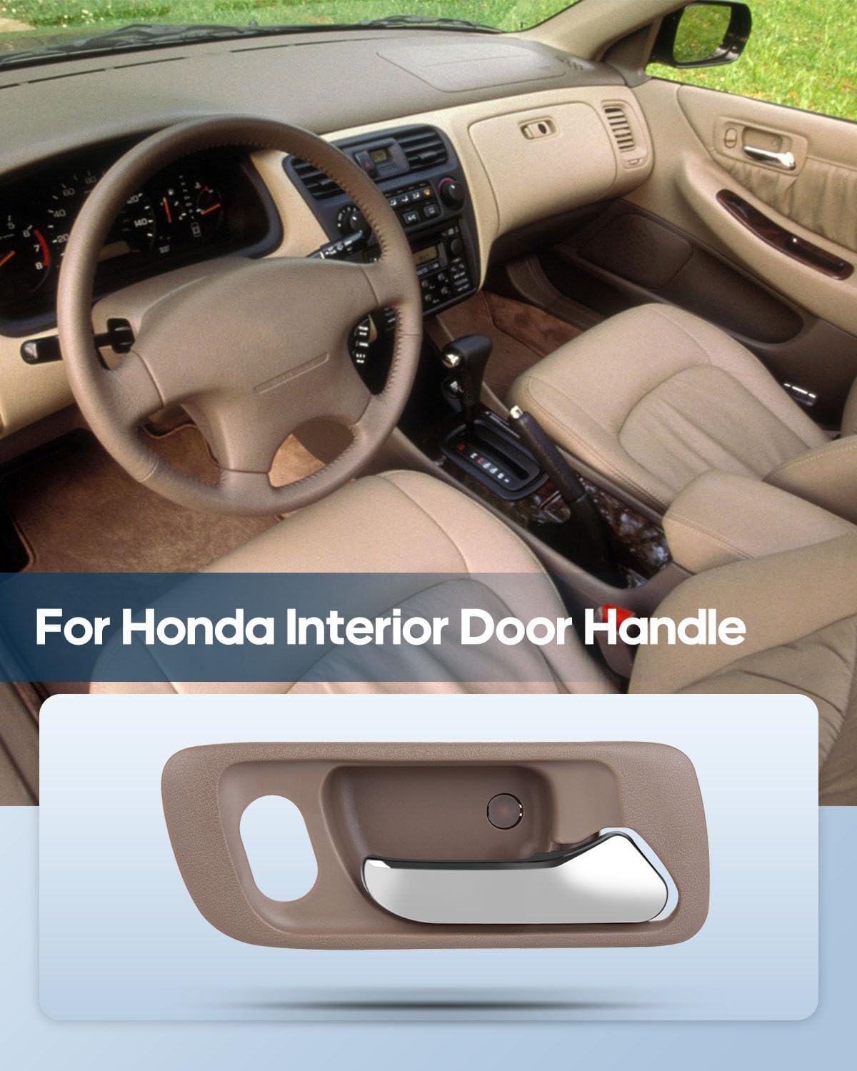 ECCPP Interior Door Handle 1998-2002 for Honda for Accord Outer Replacement Front Passenger Right Door Handle 1pc Beige 72620S84A01ZC
