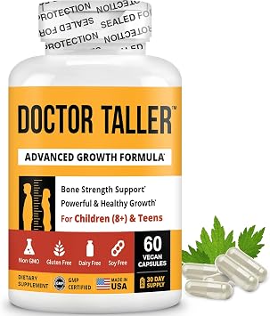 Nupest Doctor Taller - تركيبة نمو الارتفاع - تدعم نمو الارتفاع والمناعة - الكيتو مع الكالسيوم وفيتامين D3 وفيتامين K2 والأحماض الأمينية & أعشاب للأطفال ( 8 + ) - 3 عبوات | توريد لمدة 3 أشهر