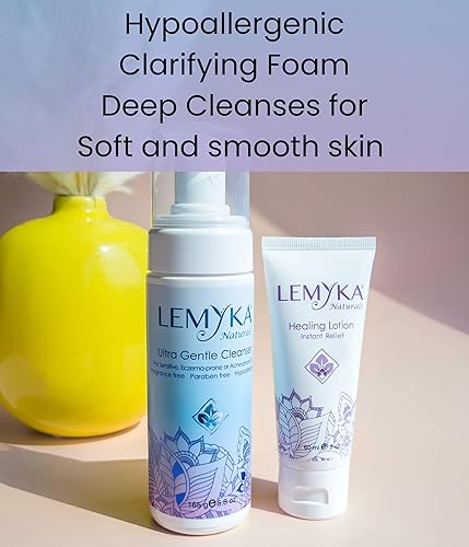 Miniatura 2 de Jabón facial espumoso: suave, hidratante para rosácea, propensa a eczema, acné, piel seca, piel sensible, limpiador facial natural, pH 5.5, sin