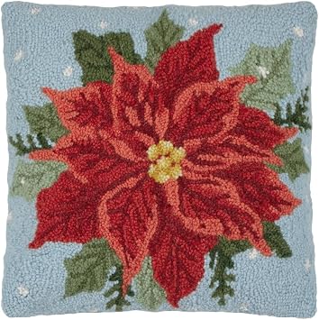 Peking Handicraft Poinsettia Pillow - Thumbnail 3