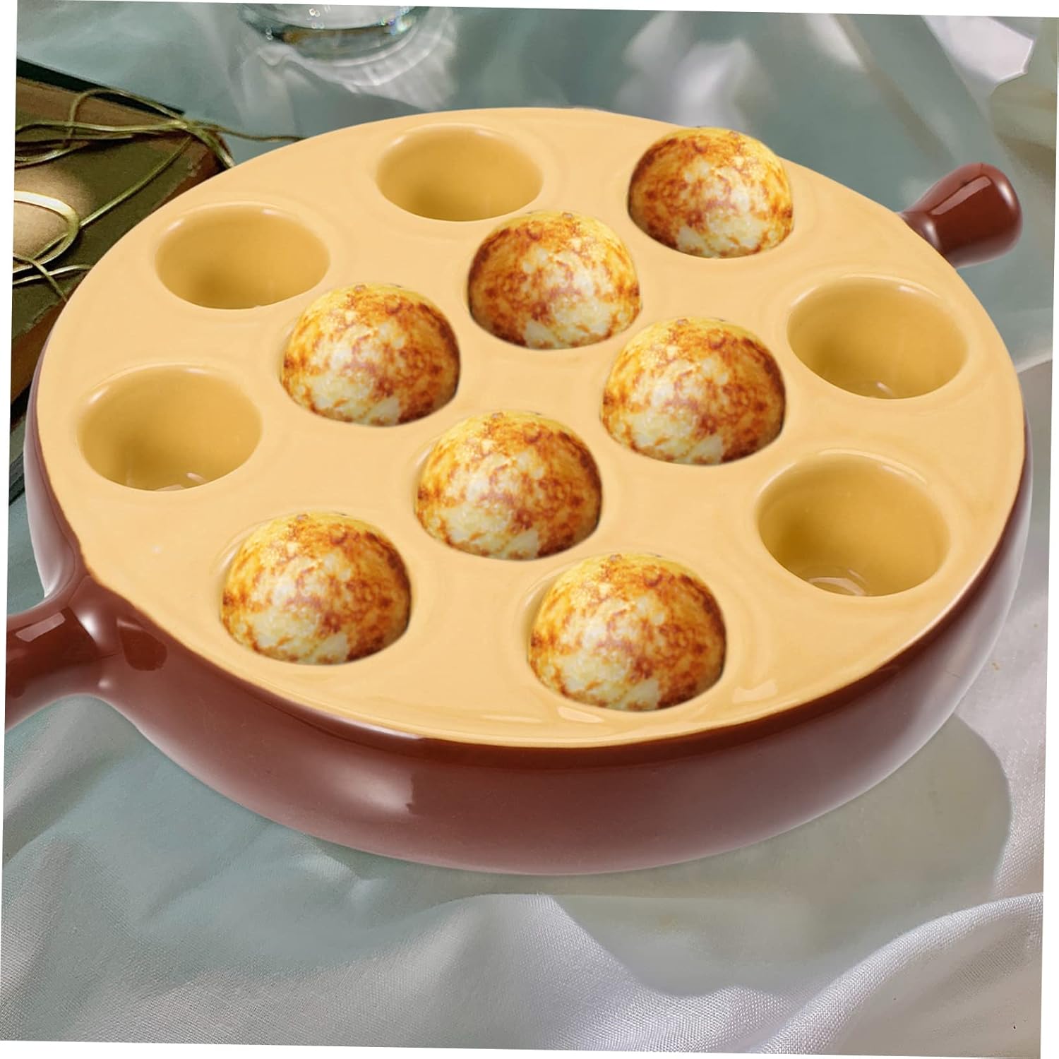 Escargot Baking Dish Ceramic Snail Plate Oven Safe Escargot Tray for Restaurants and Home Cooking
