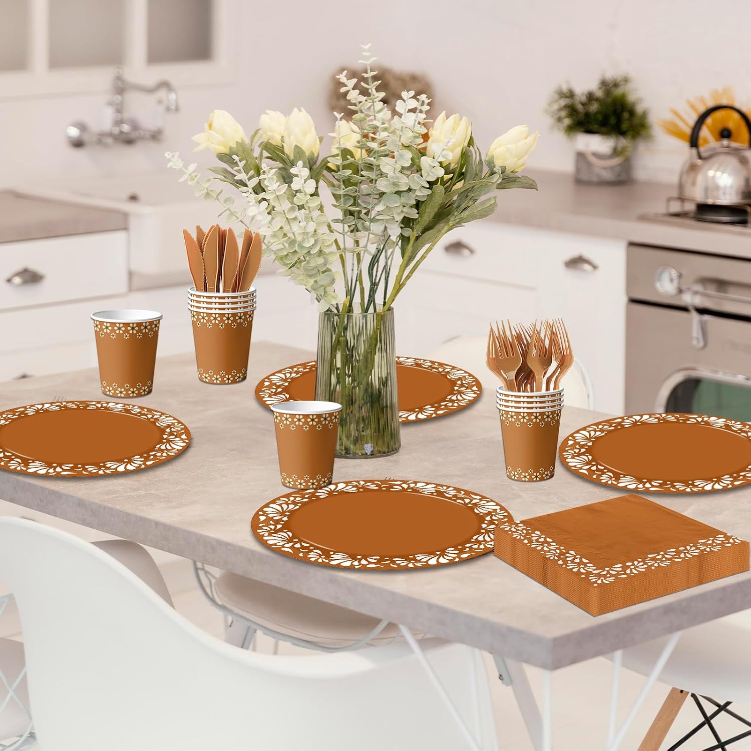 144Pcs Cielito Lindo Party Decoration, Platos De Barro Mexicanos Clay Plates Mexican decor Terracotta Pottery Paper Cups for Mexican Themed Party Decorations Cielito Lindo Baby Shower thumbnail