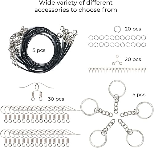 Miniatura 2 de ALEXES Accesorios de resina para decoración - Kit de llavero de resina - Kit de accesorios de decoración de resina - Suministros de fabricación de