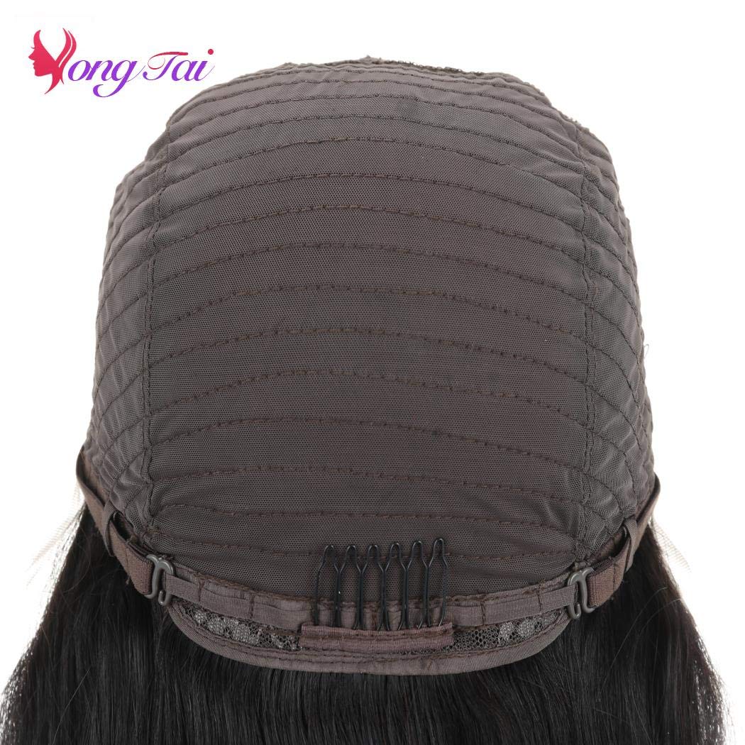 T Part Lace Front Human Hair Wigs 13x6 Transparent Straight Human Hair Wigs 8A Virgin Peruvian Hair 150% Density Pre Plucked Hairline with Elastic Bands Natural Color 12 Inch