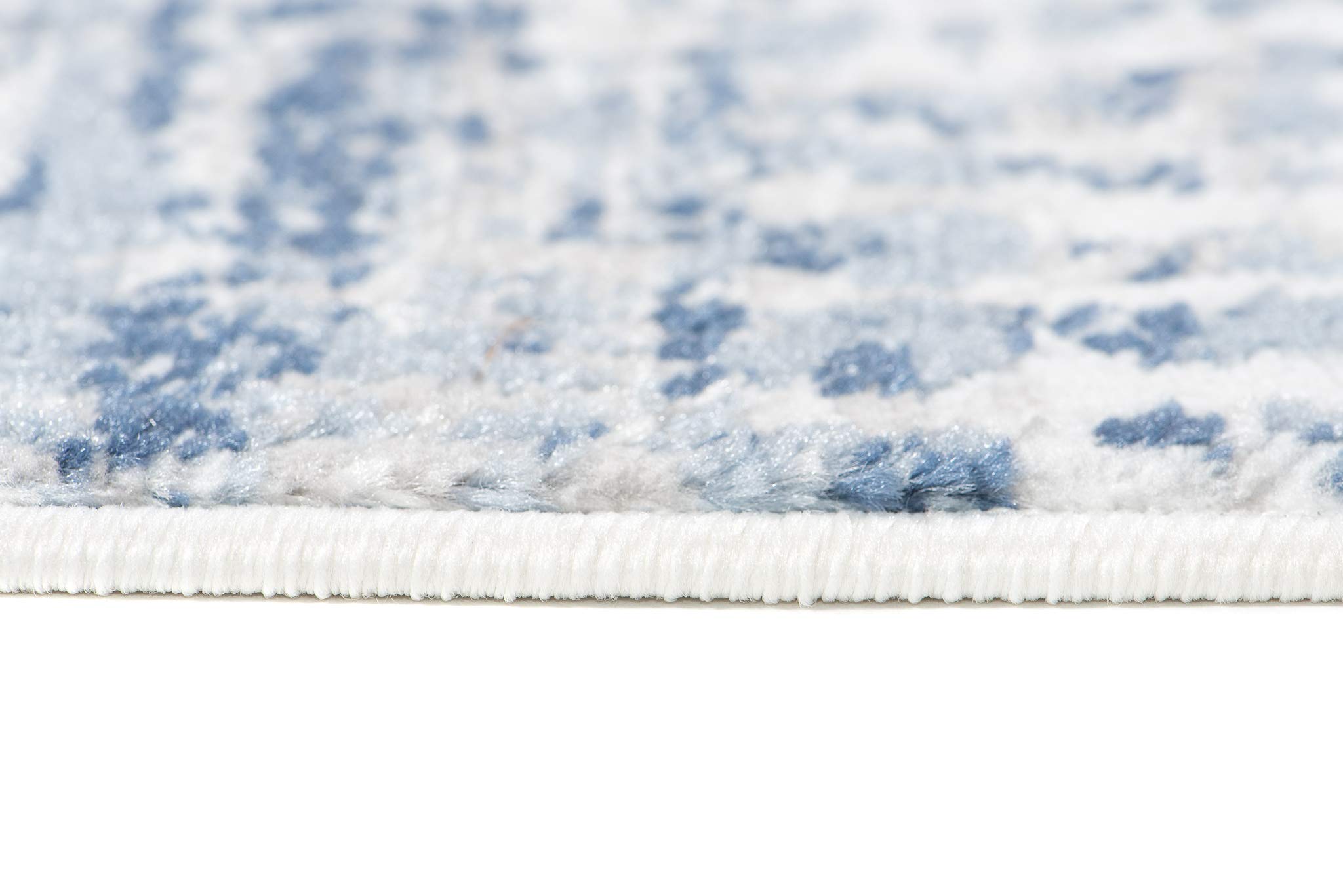 TAPISO Sky Tapis de Salon Chambre Salle à Manger Adulte Bureau Design Moderne Bleu Gris Clair Vintage Moucheté Motif Ethnique Poil Court Doux Moelleux 80 x 150 cm
