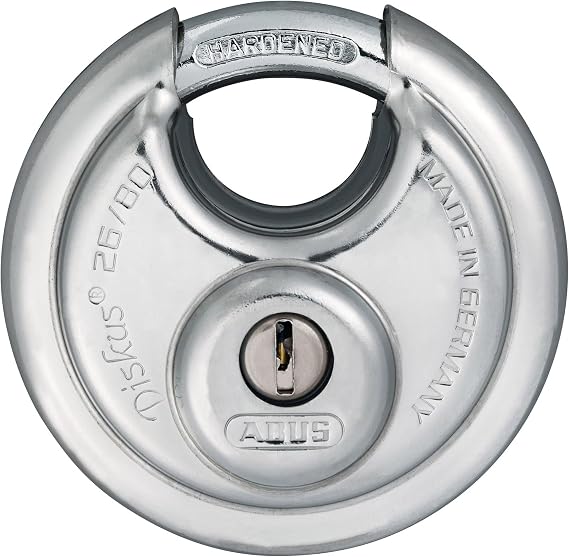 ABUS Diskus Padlock 26/80 - Security Level 8, Weatherproof, Stainless Steel