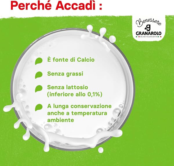 Granarolo Benessere Accadì, Latte UHT Senza Grassi, 6 Confezioni da 500ml, Latte 100% Italiano, Senza Lattosio (<0,1%) - 4