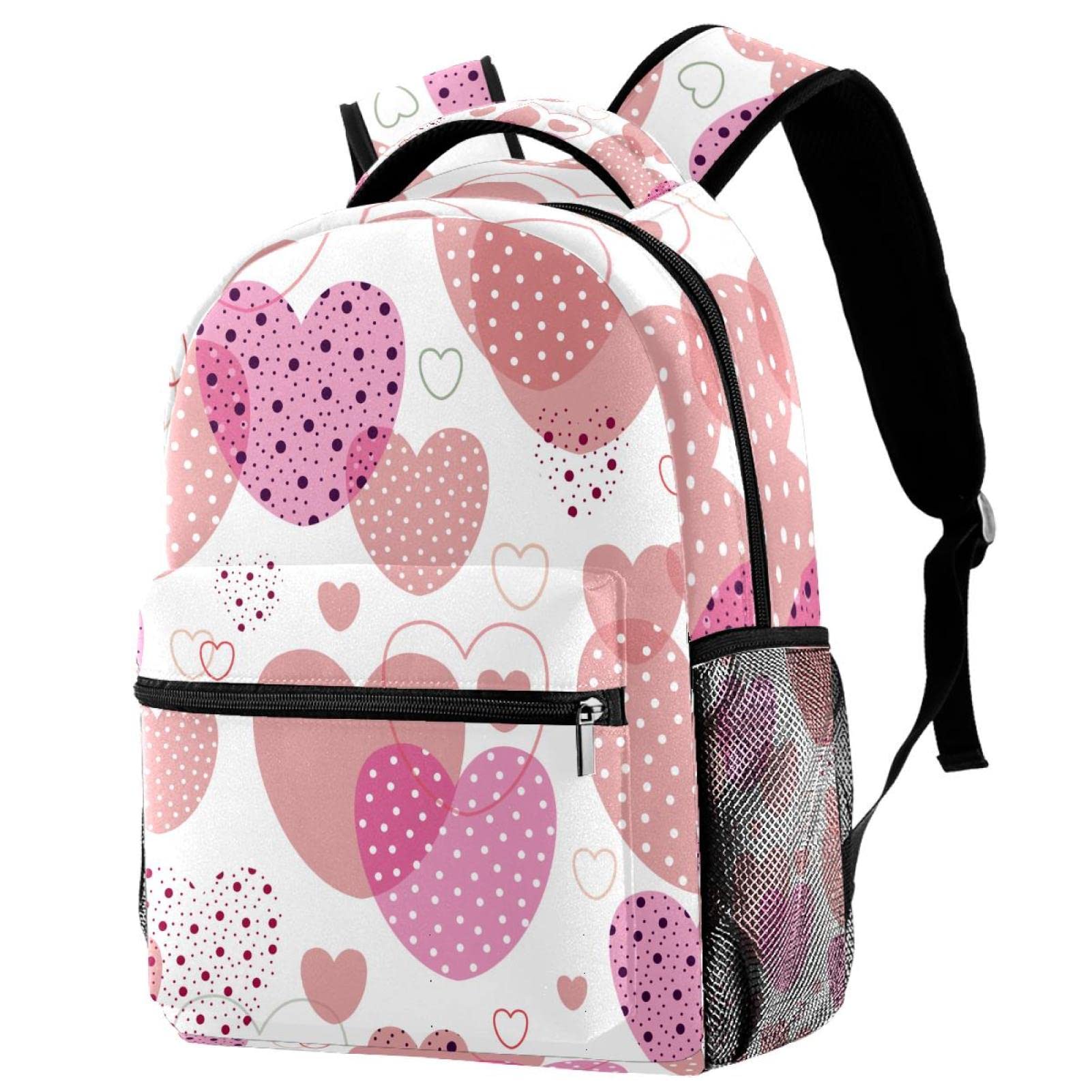 Sac à dos de voyage multicolore avec porte-bouteille pour campus et loisirs taille medium