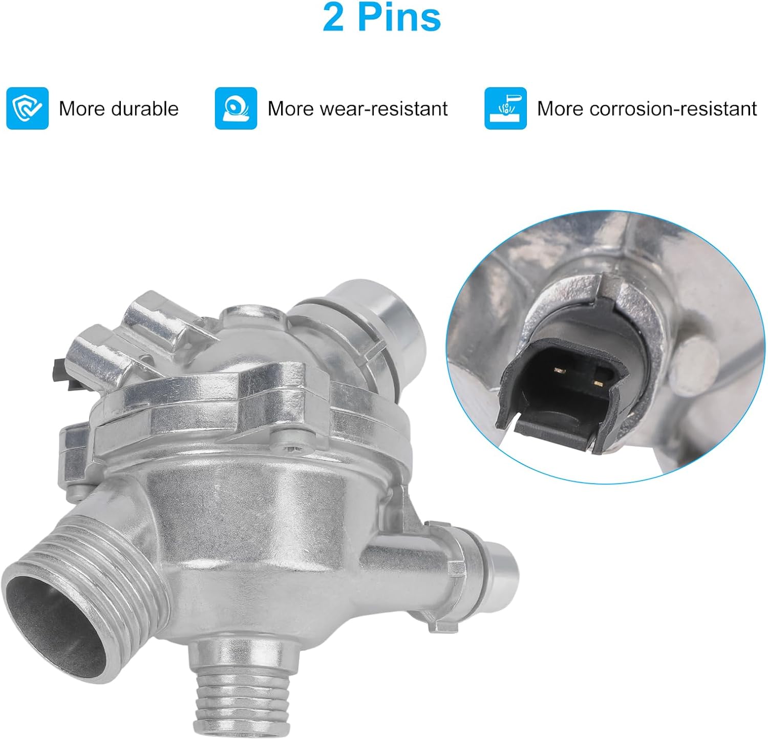 Aluminium Engine Coolant Thermostat Housing Assembly Compatible with 2006-2013 BMW E60 E65 E82 E90 E92 128i 323i 328i 330i 135i 335i 535i, Replacement for 11537536655 11537549476 41008697D0