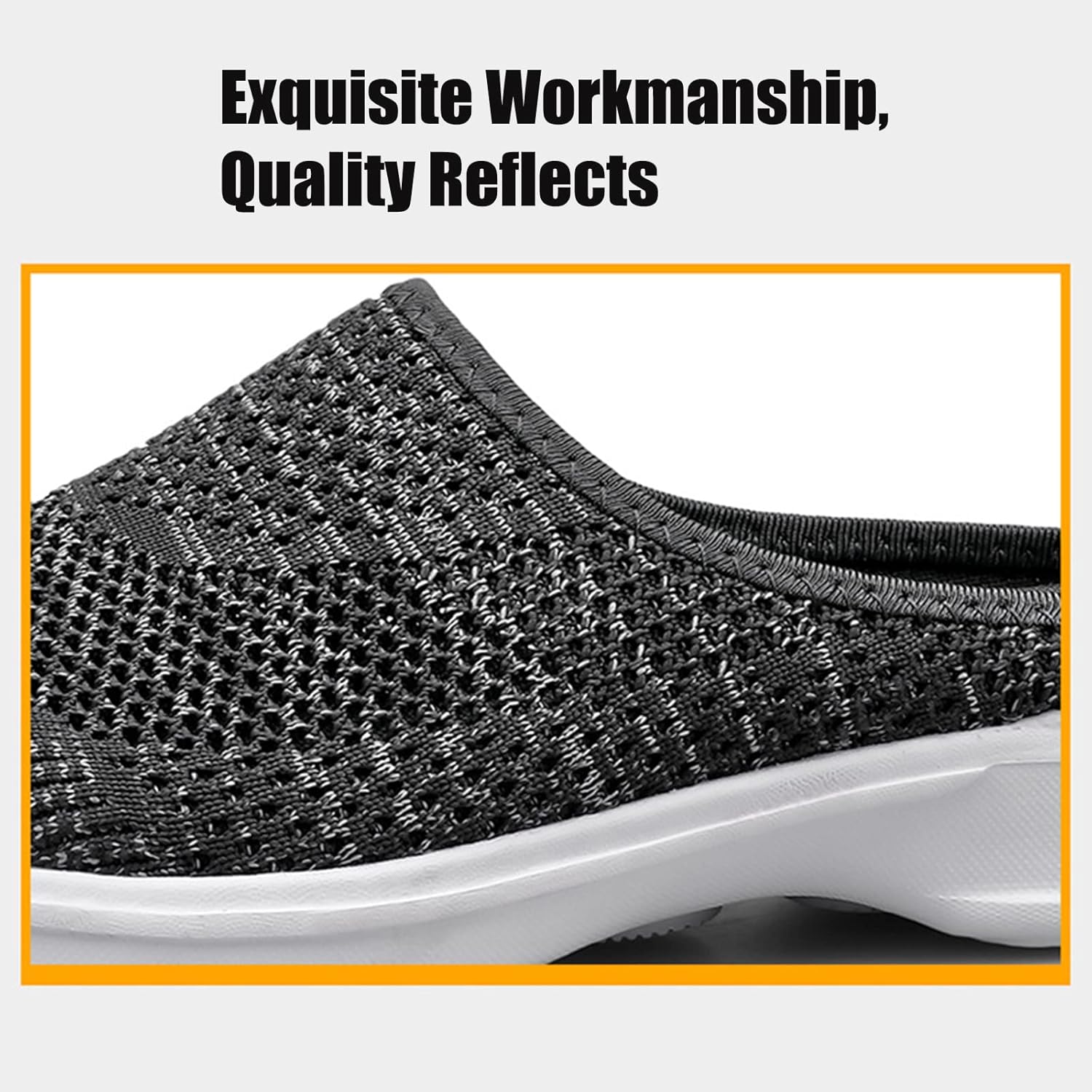 Women's Casual Slip on Half Shoes Breathable Arch Support Walking Mules Shoes Open Back Slip on Flats Non-Slip Sneakers Sandals - Image 6