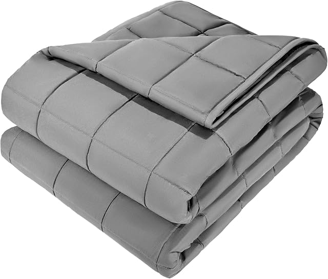 VEVOR Couverture pondérée 88 x 104 de pouce - Taille du Roi, 20 lbs Couverture lourde avec perles en verre de refroidissement, doux & Respirant pour usage tout-saison, adapté aux adultes 200-250 lbs, Idéal choix de cadeau (gris)