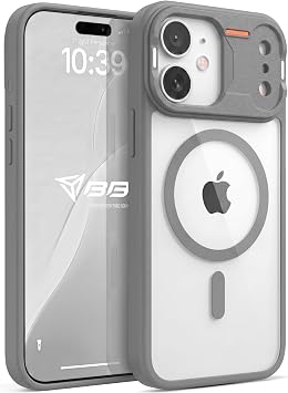 Babilden iPhone 16 İçin Mat Şeffaf MSafe Destekli Premium Koruyucu Kılıf Gri