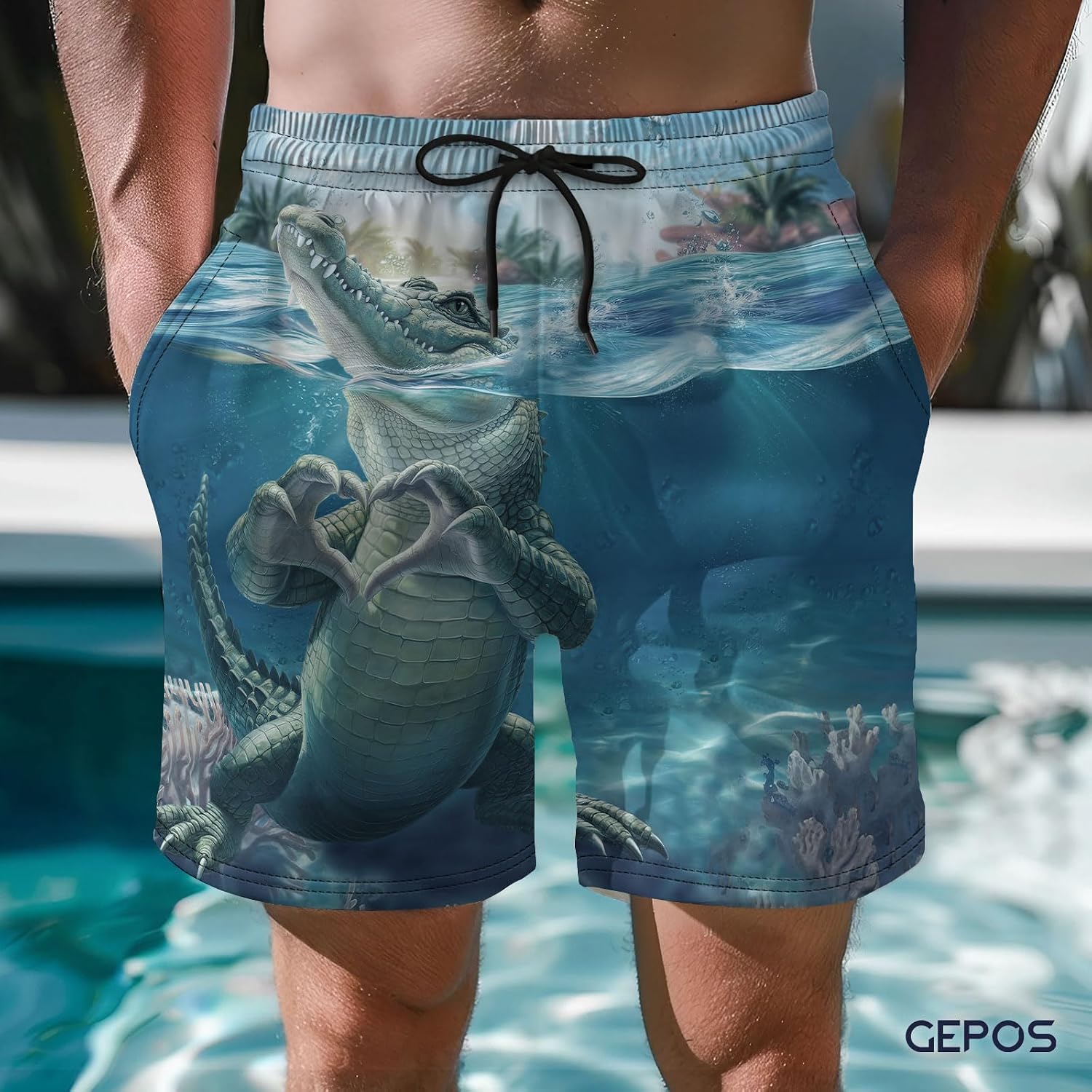 Men's Swim Trunks with Funny Print Quick Dry Swimsuits Beach Shorts with Pockets Summer Gifts
