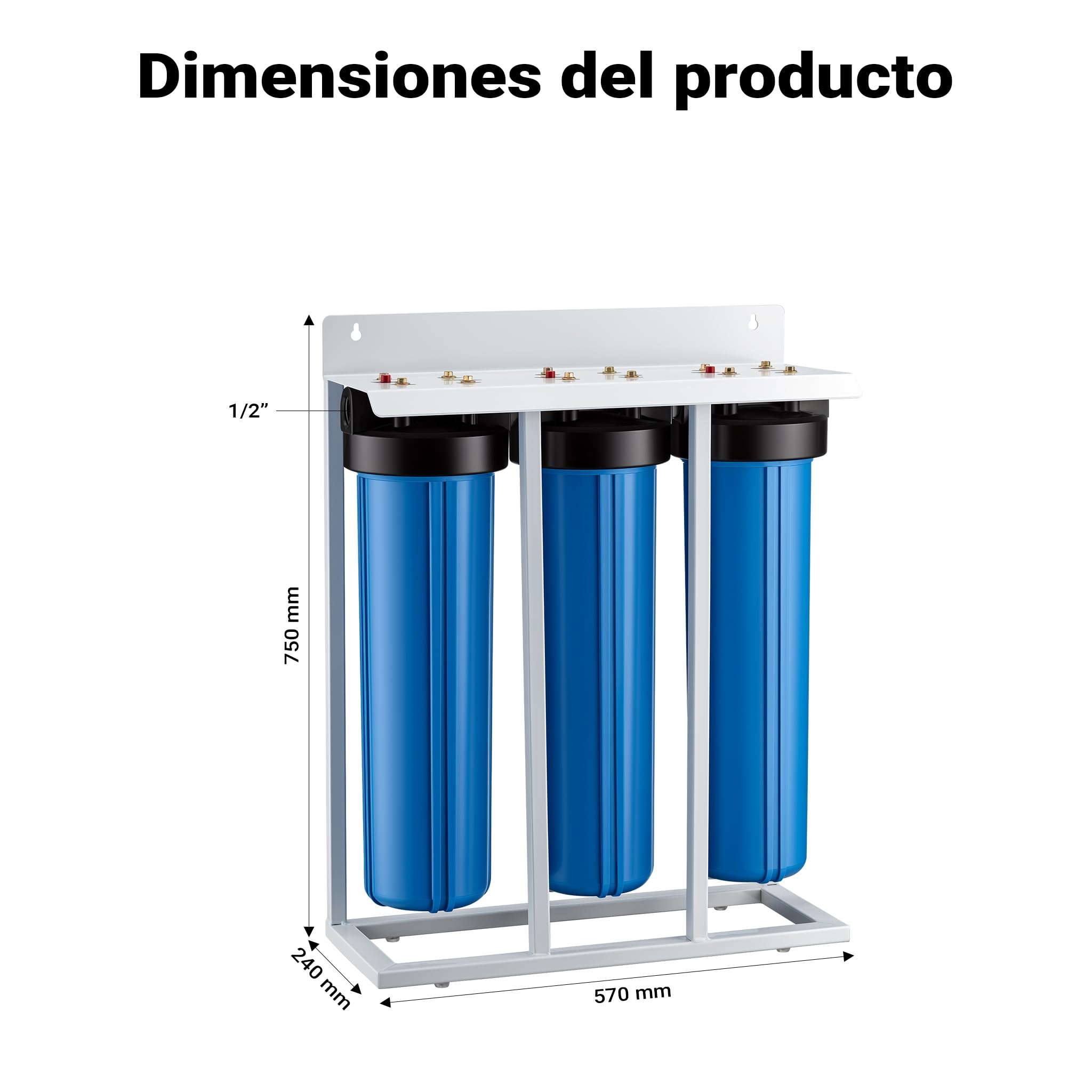 Naturewater NW-BRL03-LS3 Filtro de agua 3-Etapas 32.89mm (1"), cartucho sedimentos y carbón activado