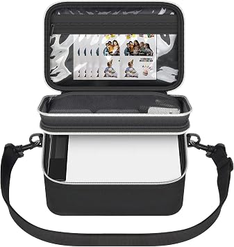 SAIKA Carrying Case for Liene PixCut S1 Photo Sticker Printer, Case Only | Padded Interior, Multi-Layer Pockets, Transparent Photo Paper Sleeve and Shoulder Strap for Crafters, Students and Vendors