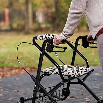 LedBack Rollator Accessories for Walkers for Seniors Dachshund Dog Walker Seat Cover Rollator Walker Seat and Backrest Rollbar Cover Set Paw Print