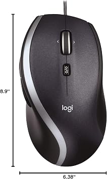 Logitech M500 Corded Mouse Wired USB Mouse for Computers and Laptops, with Hyper-Fast Scrolling, Dark Gray