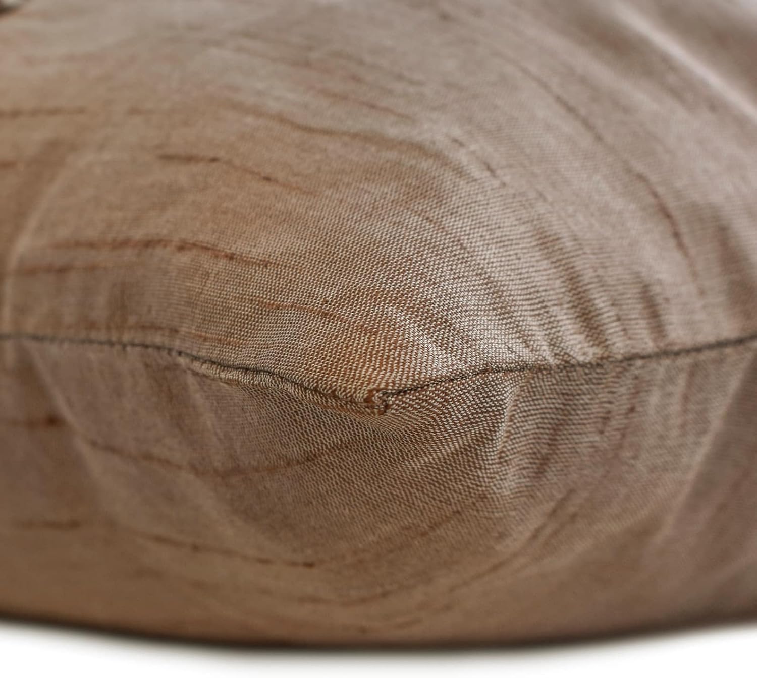 The HomeCentric Brown Lumbar Pillow Cover, Textured Ribbon Lumbar Pillow Cover, 12x16 inch (30x40 cm) Lumbar Pillow Cover, Rectangle Silk Lumbar Pillow Cover, Modern - Champagne Brown Love