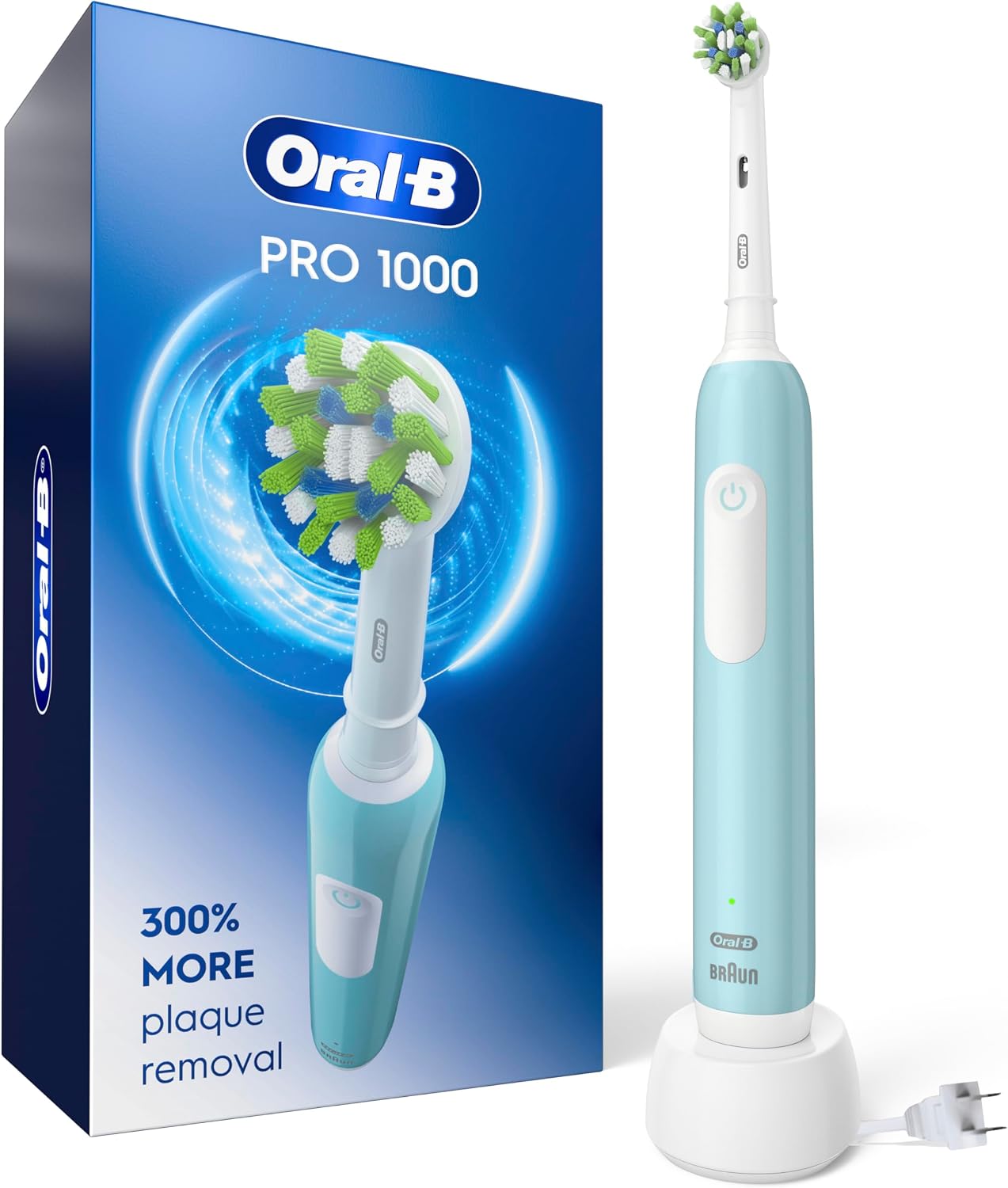 Pro 1000 CrossAction Electric Toothbrush, Green