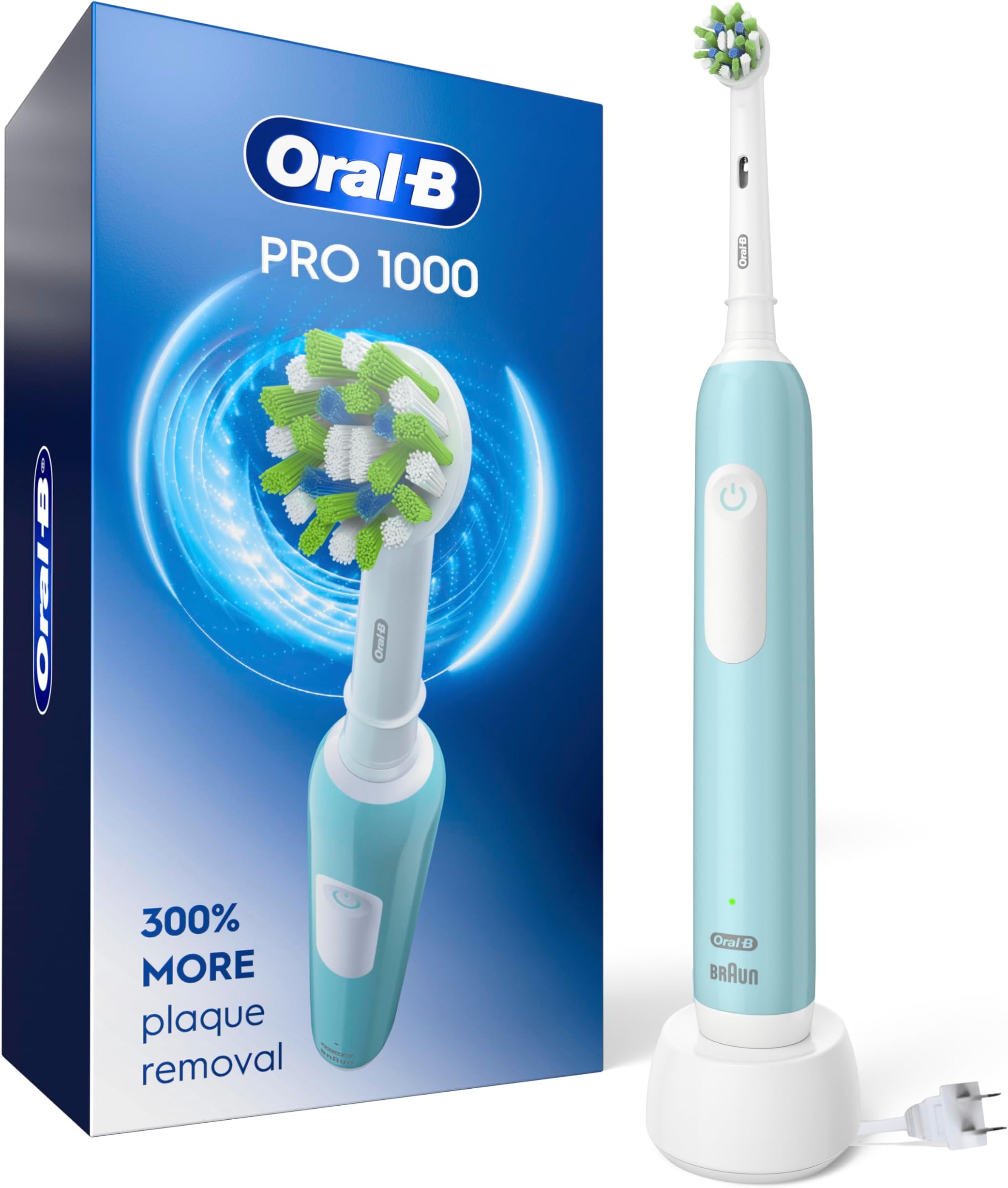 Pro 1000 CrossAction Electric Toothbrush, Green