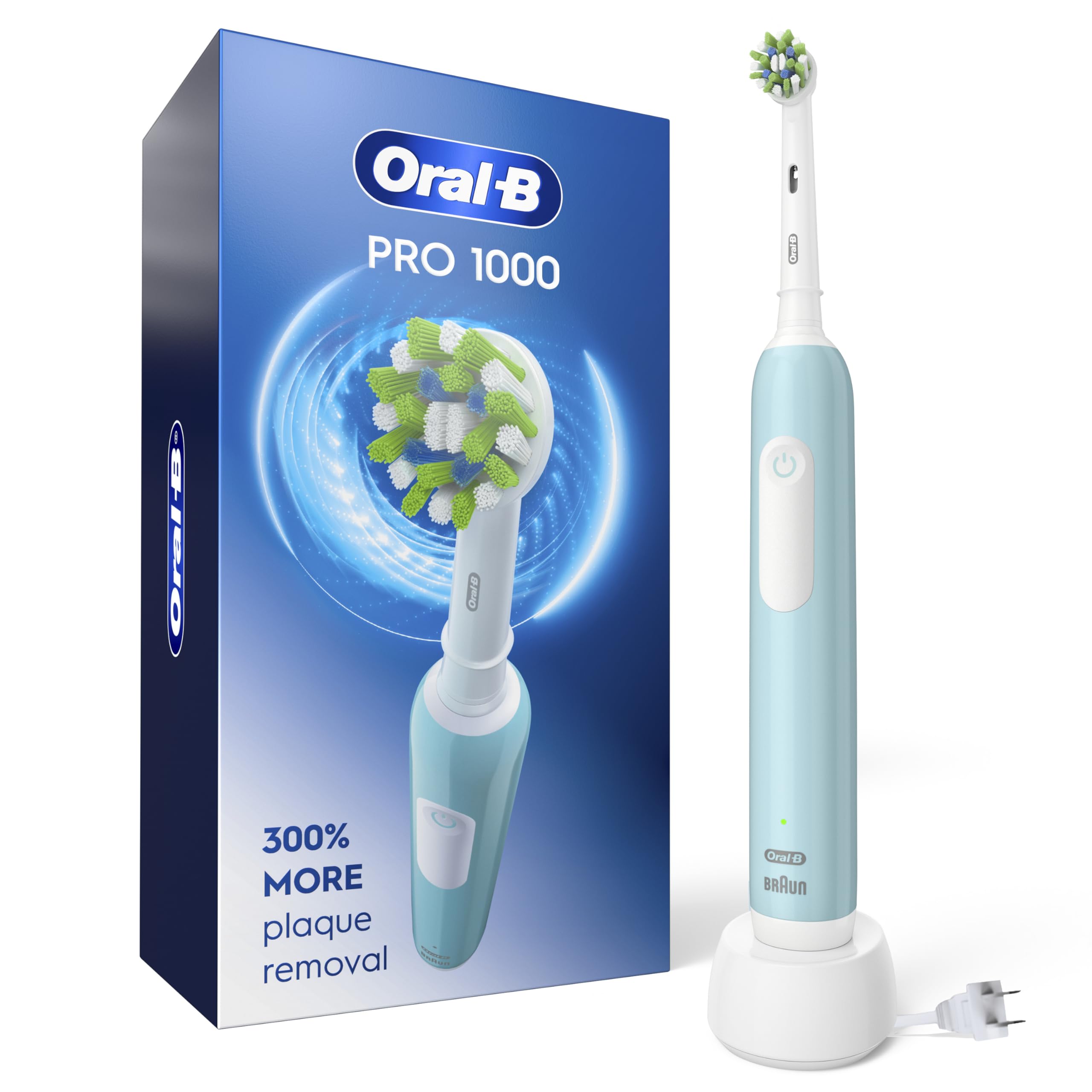 Pro 1000 CrossAction Electric Toothbrush, Green