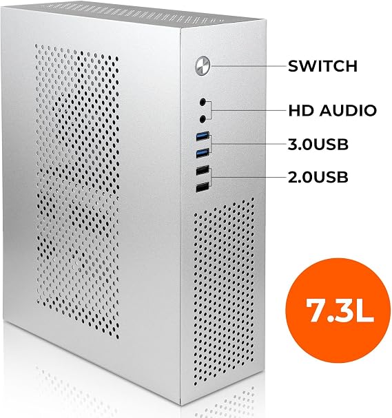 mATX/Mini ITX PC Case Mini Tower Small Form Factor 0.8mm SPCC Material | Circular Mesh Ventilation Panel Suitable for MicroATX(244mm x 244mm)/Mini-ITX(170 * 170mm) Motherboards