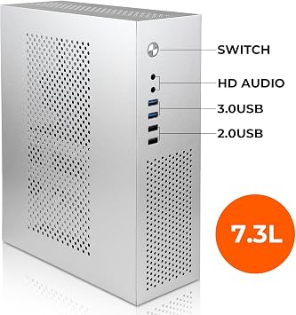 mATX/Mini ITX PC Case Mini Tower Small Form Factor 0.8mm SPCC Material | Circular Mesh Ventilation Panel Suitable for MicroATX(244mm x 244mm)/Mini-ITX(170 * 170mm) Motherboards