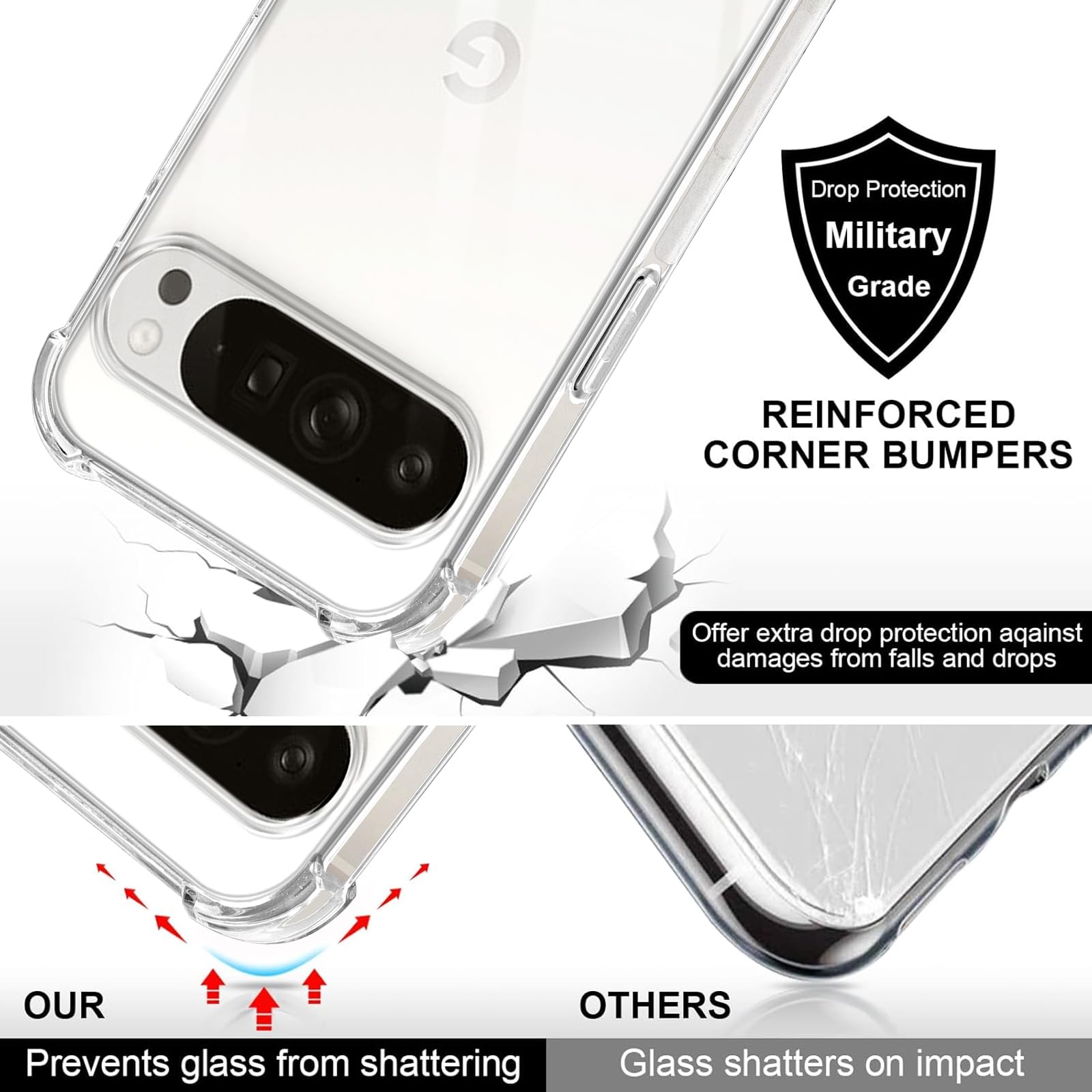 XYZ Coque De Protection Pour Google Pixel 9 Pro XL Avec Support Et Double Anneau, Femmes Et Filles, étui De Protection De Luxe Bling Bling Cœur Mignon, Violet