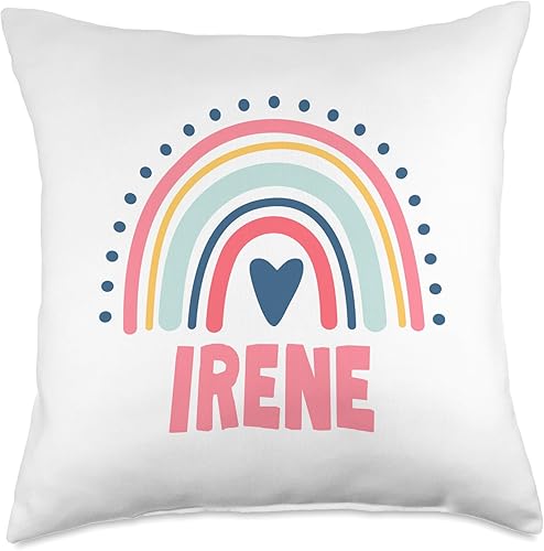 Idea Regalo Personalizzata con Nome Gifts Idea Irene Name Custom Woman Myth Legend Pink Birthday Party Throw Pillow, 18x18, Multicolor