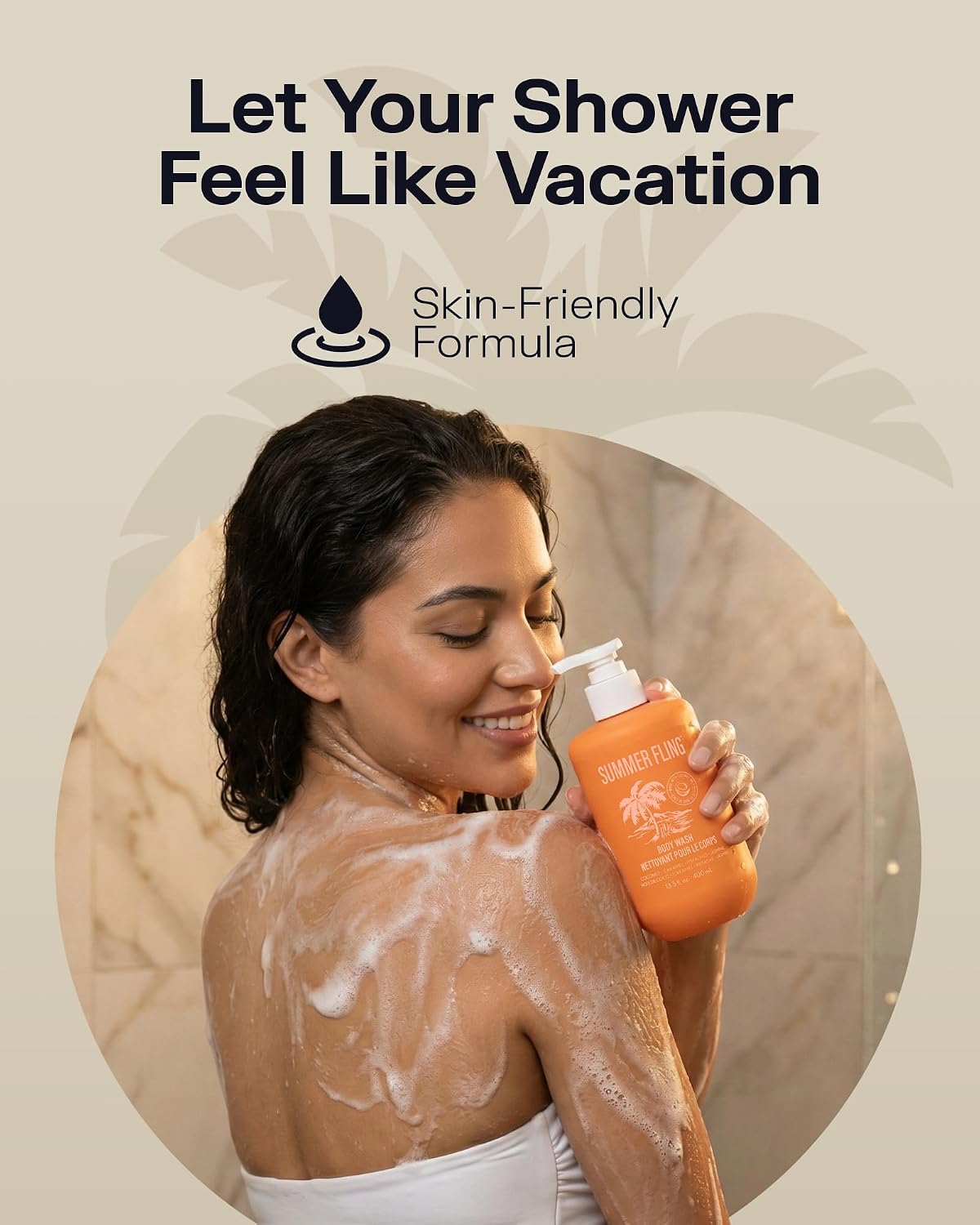 Summer Fling Body Wash for Women – Warm Beachy Gourmand Scent with Pistachio, Coconut, Caramel & Jasmine – Moisturizing Shower Gel, Hydrating Body Wash for Daily Use, 13.5 Fl Oz image 5