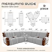 Vista 5 de Arfntevss Fundas impermeables para sofá seccional reclinable, fundas para sofá en forma de L, antideslizantes, lavables, juego de fundas para sofá