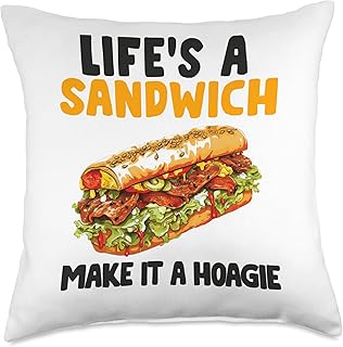 Hoagie Sub Sandwich Maker Deli Hero Lover For Men Sandwich Maker Hoagie Sub Deli Submarine Hero for Men Women Throw Pillow, 18x18, Multicolor