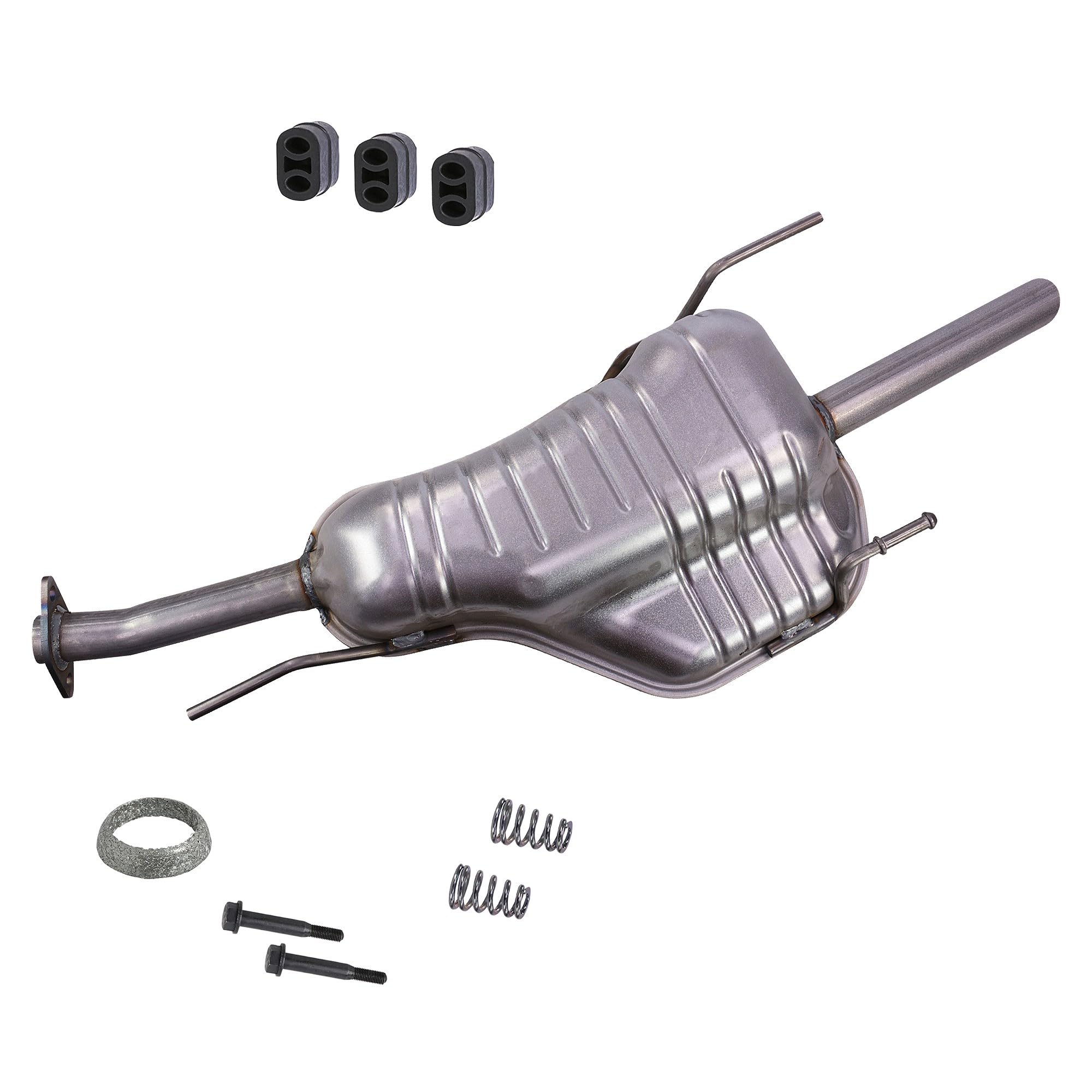 BESTPRICE Auspuff Schalldämpfer Set 1x Endschalldämpfer, mit Montagematerial Kompatibel mit OPEL ASTRA G Caravan (T98), ASTRA G Kasten/Kombi (F70)