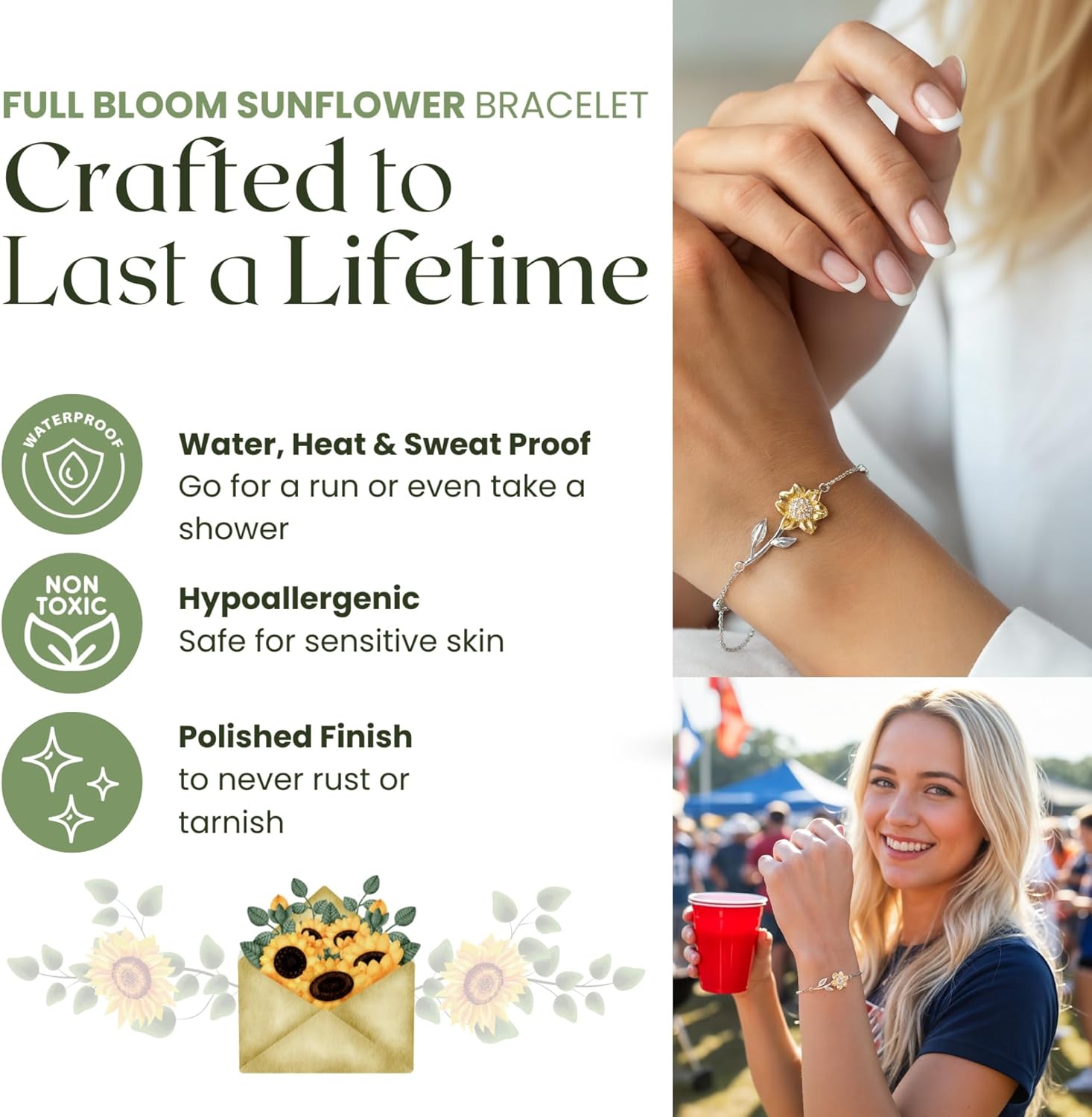 Love You This Much Daughter In Law 18k Gold Plated Sunflower Necklace | Future Daughter in Law Birthday Gifts from Mother in Law | 16-18" Adjustable | Luxury Gift Box