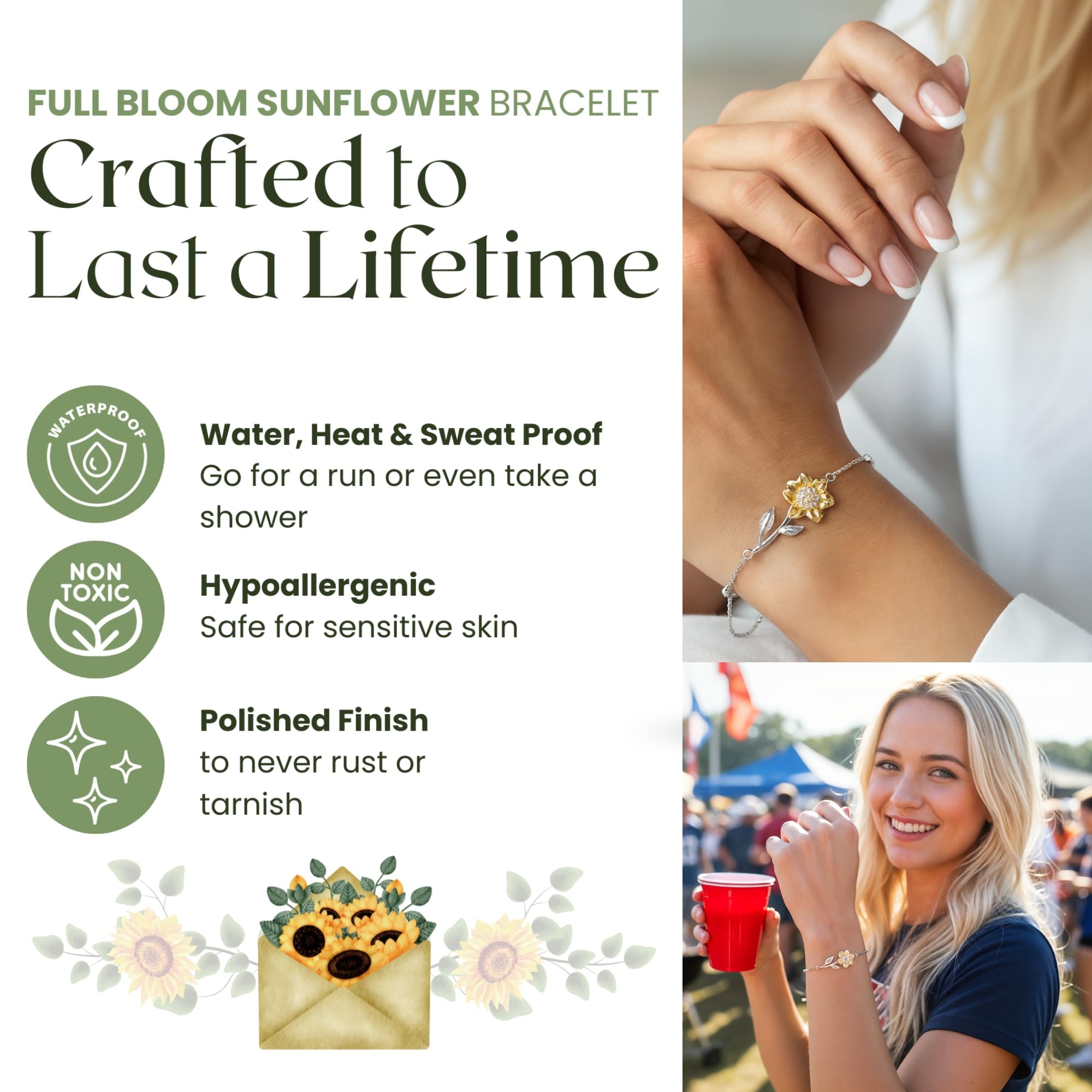 Love You This Much Daughter In Law 18k Gold Plated Sunflower Necklace | Future Daughter in Law Birthday Gifts from Mother in Law | 16-18" Adjustable | Luxury Gift Box