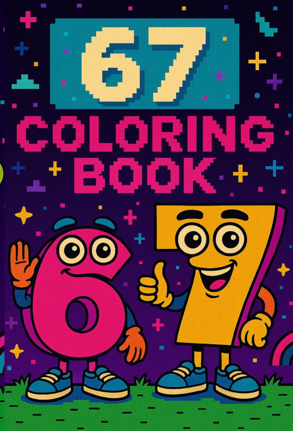 67 Six Seven Coloring Book for kids: fun, easy & creative pages. Animals, Games, Adventure and more