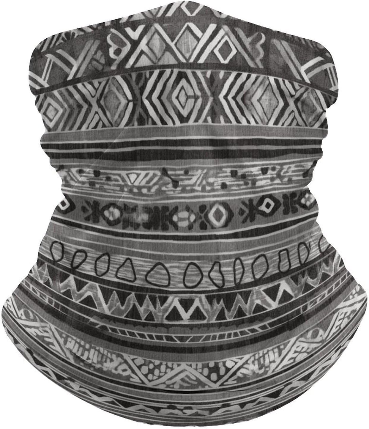 Grey Tribal Neck Gaiter for Men Women Cooling Wrap Headwear Winter Head Wrap Scarf Beautiful Headband Personality Balaclava Sport Magic Scarf Windproof Hair Bandana